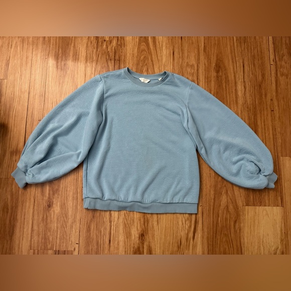 Ted Baker Aidiina Womens Oversized Sweatshirt Jumper Puff Sleeve 3 / 8 / M Blue - Picture 7 of 9